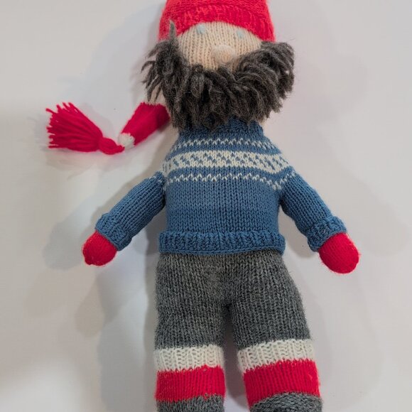 Other - Knit Stuffed Male Gnome Wearing Sweater Large Scandinavian Design